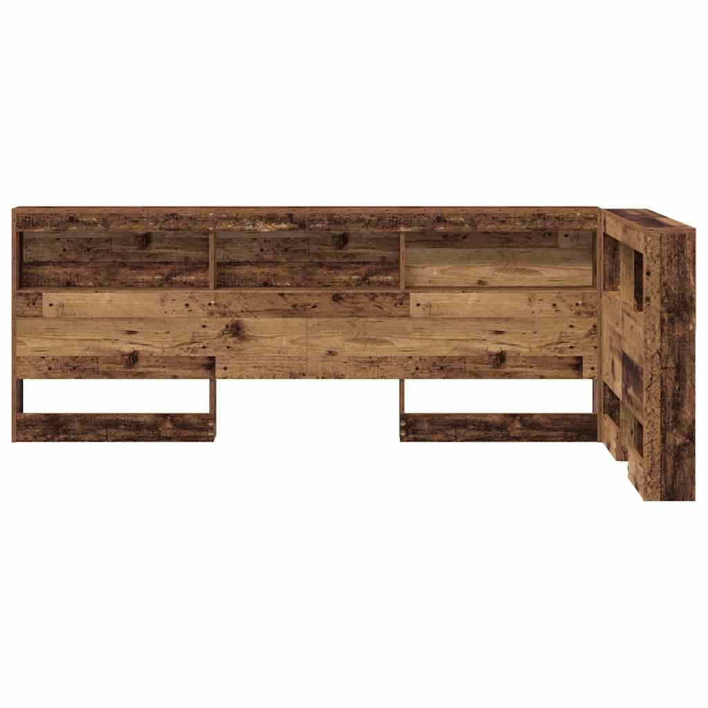 Aufbewahrungskopfteil mit Regal Altholz 90 cm Holzwerkstoff