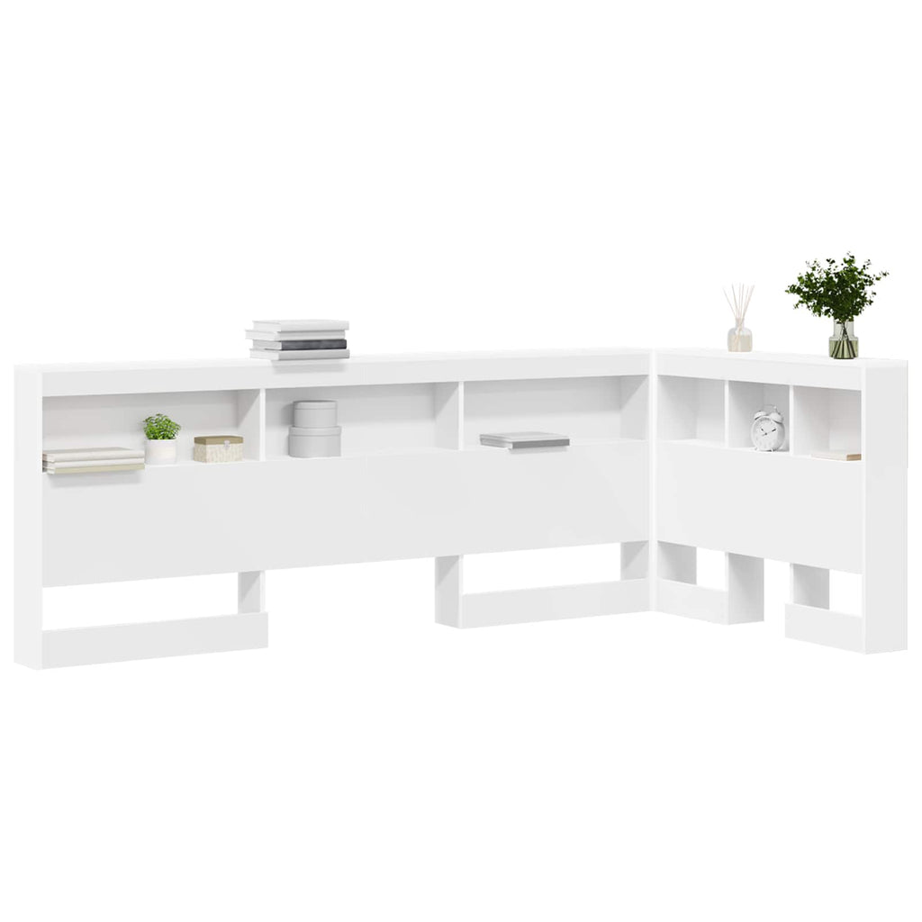 Aufbewahrungskopfteil mit Regal Weiß 100 cm Holzwerkstoff