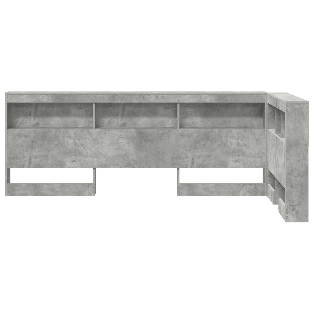 Aufbewahrungskopfteil mit Regal Beton Grau 100 cm Holzwerkstoff