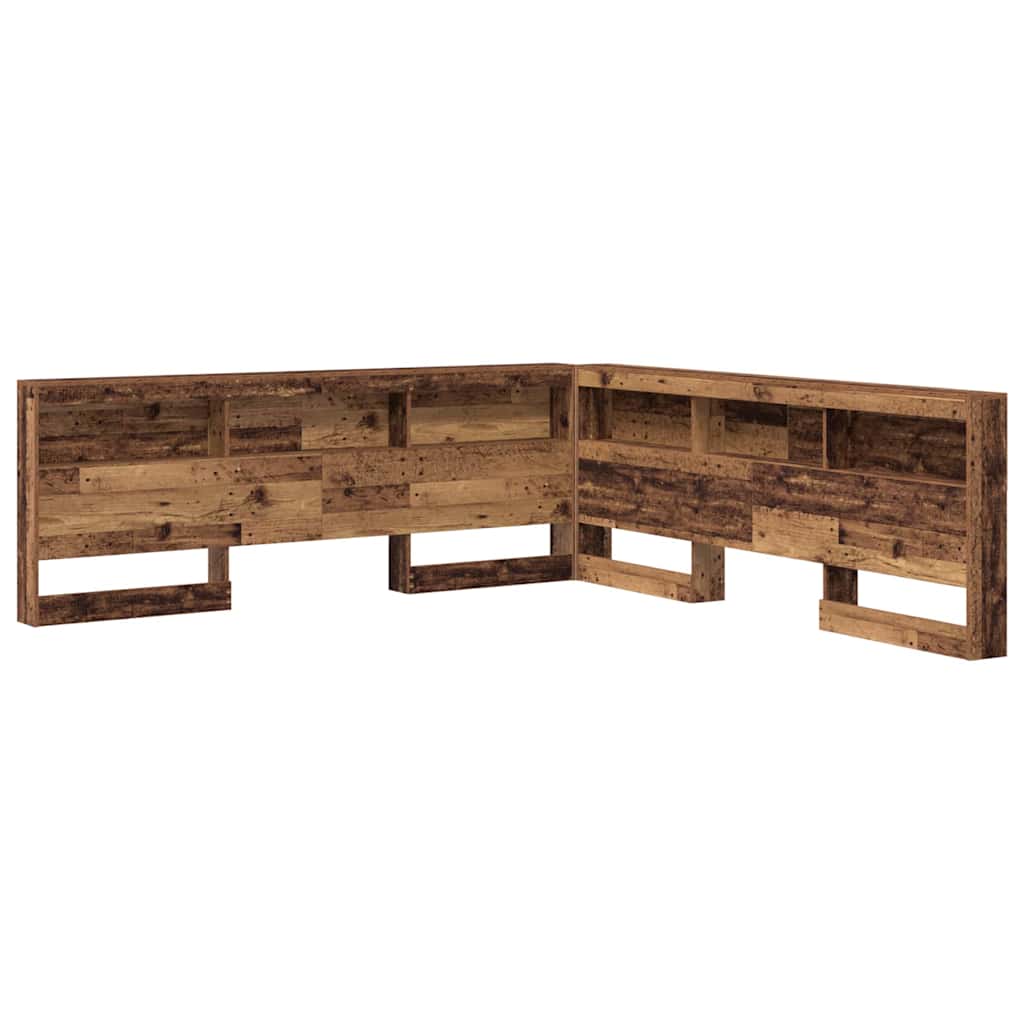 Aufbewahrungskopfteil mit Regal Altholz 200 cm Holzwerkstoff