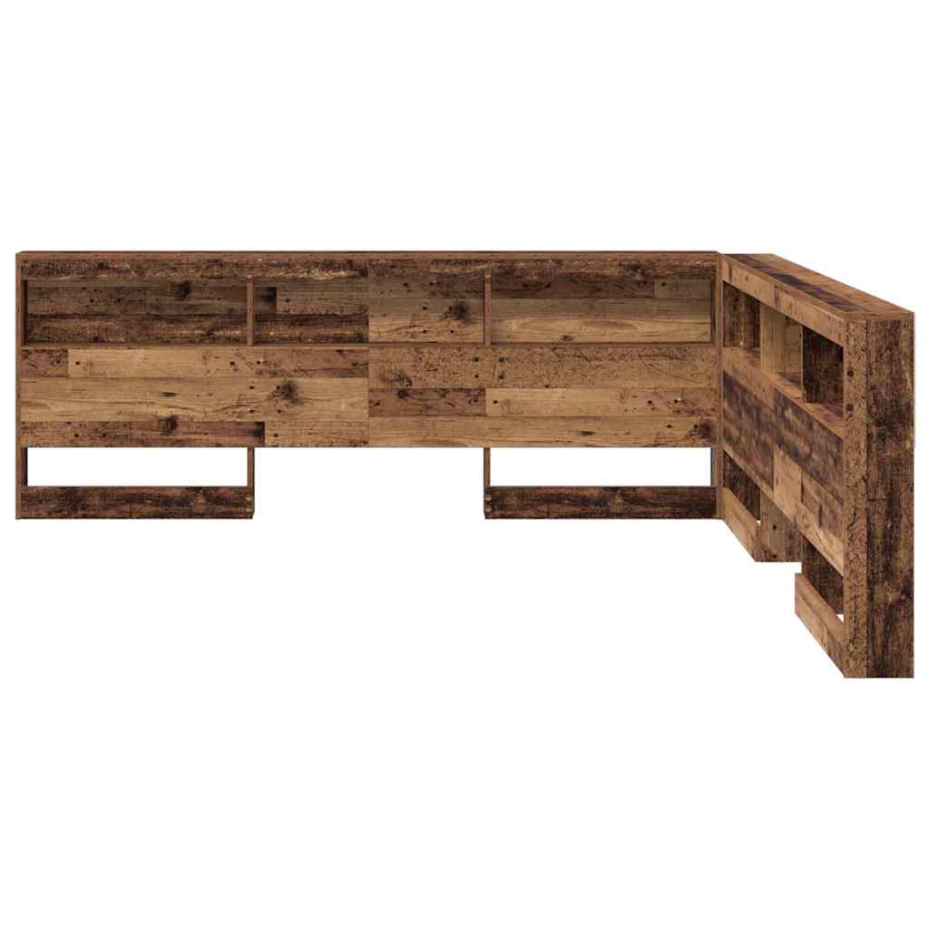 Aufbewahrungskopfteil mit Regal Altholz 200 cm Holzwerkstoff