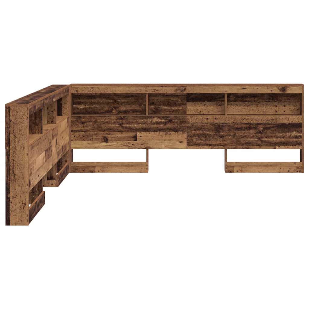 Aufbewahrungskopfteil mit Regal Altholz 200 cm Holzwerkstoff