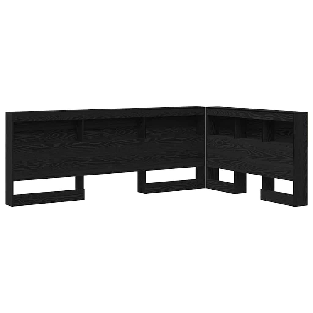 Aufbewahrungskopfteil Schwarz Eichen-Optik 120 cm Holzwerkstoff