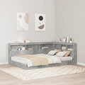 Aufbewahrungskopfteil mit Regal Beton Grau 120 cm Holzwerkstoff
