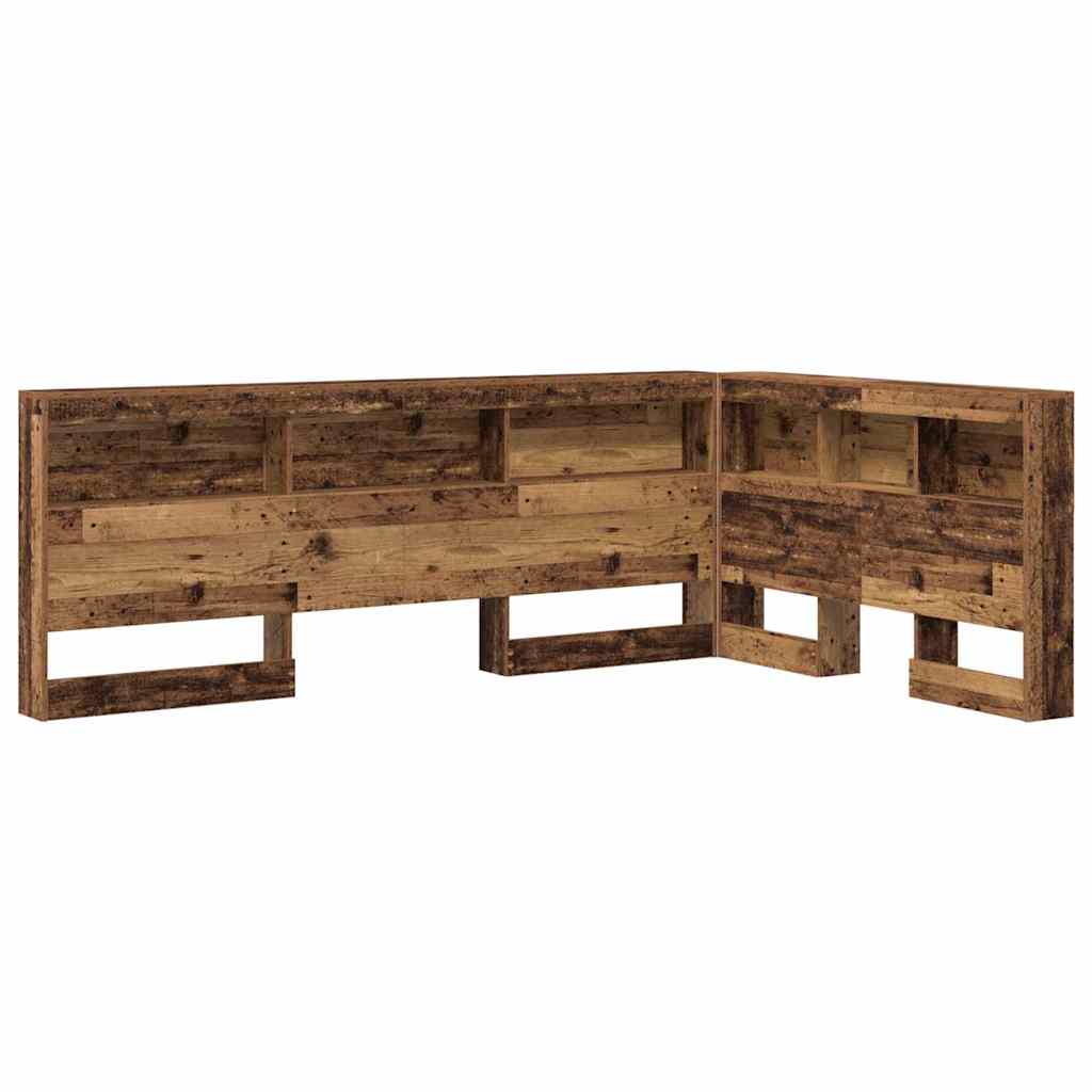 Aufbewahrungskopfteil mit Regal Altholz 120 cm Holzwerkstoff