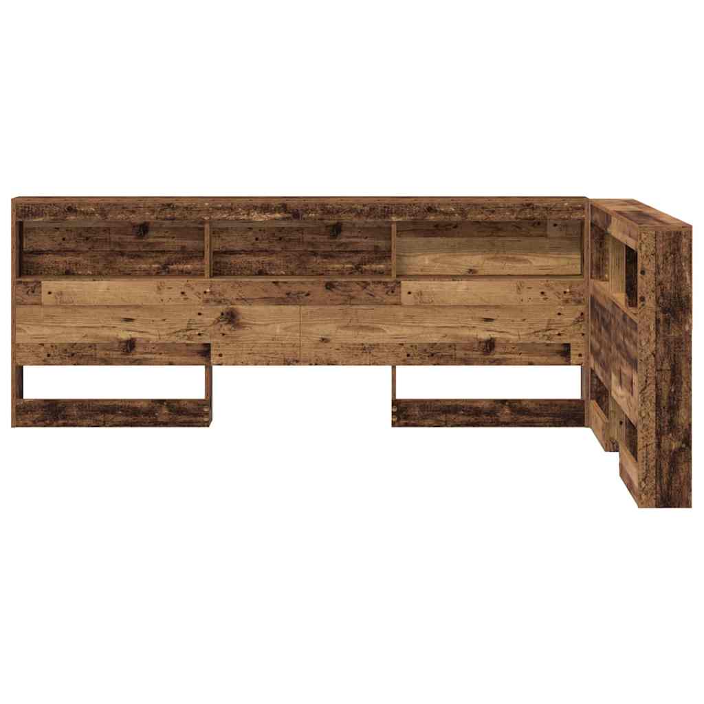 Aufbewahrungskopfteil mit Regal Altholz 120 cm Holzwerkstoff