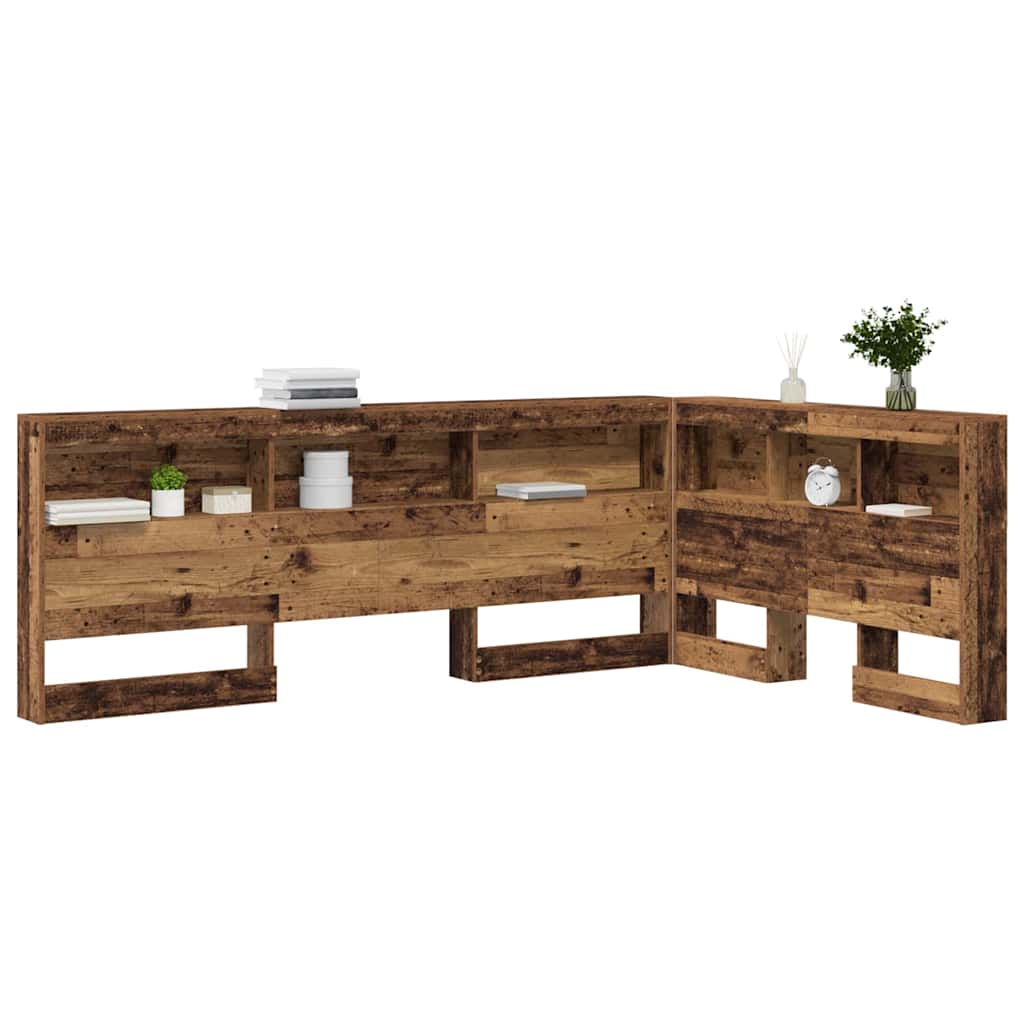 Aufbewahrungskopfteil mit Regal Altholz 120 cm Holzwerkstoff