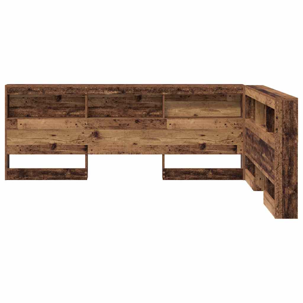 Aufbewahrungskopfteil mit Regal Altholz 140 cm Holzwerkstoff