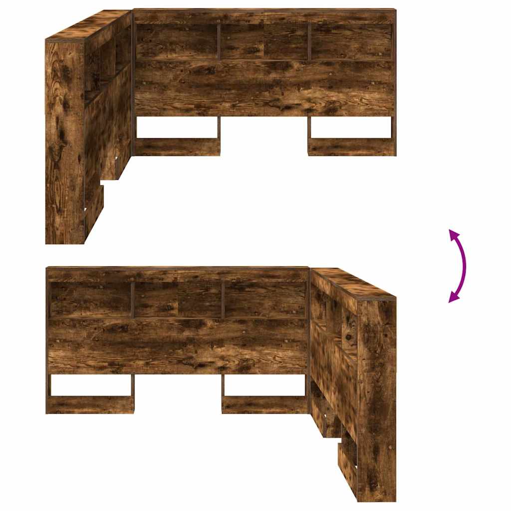 Aufbewahrungskopfteil Geräucherte Eiche 150 cm Holzwerkstoff