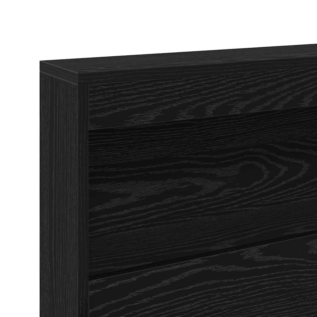 Aufbewahrungskopfteil Schwarz Eichen-Optik 160 cm Holzwerkstoff