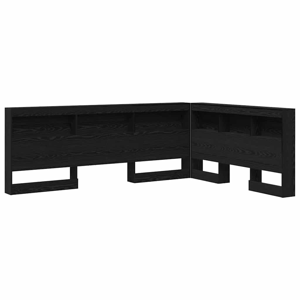 Aufbewahrungskopfteil Schwarz Eichen-Optik 160 cm Holzwerkstoff