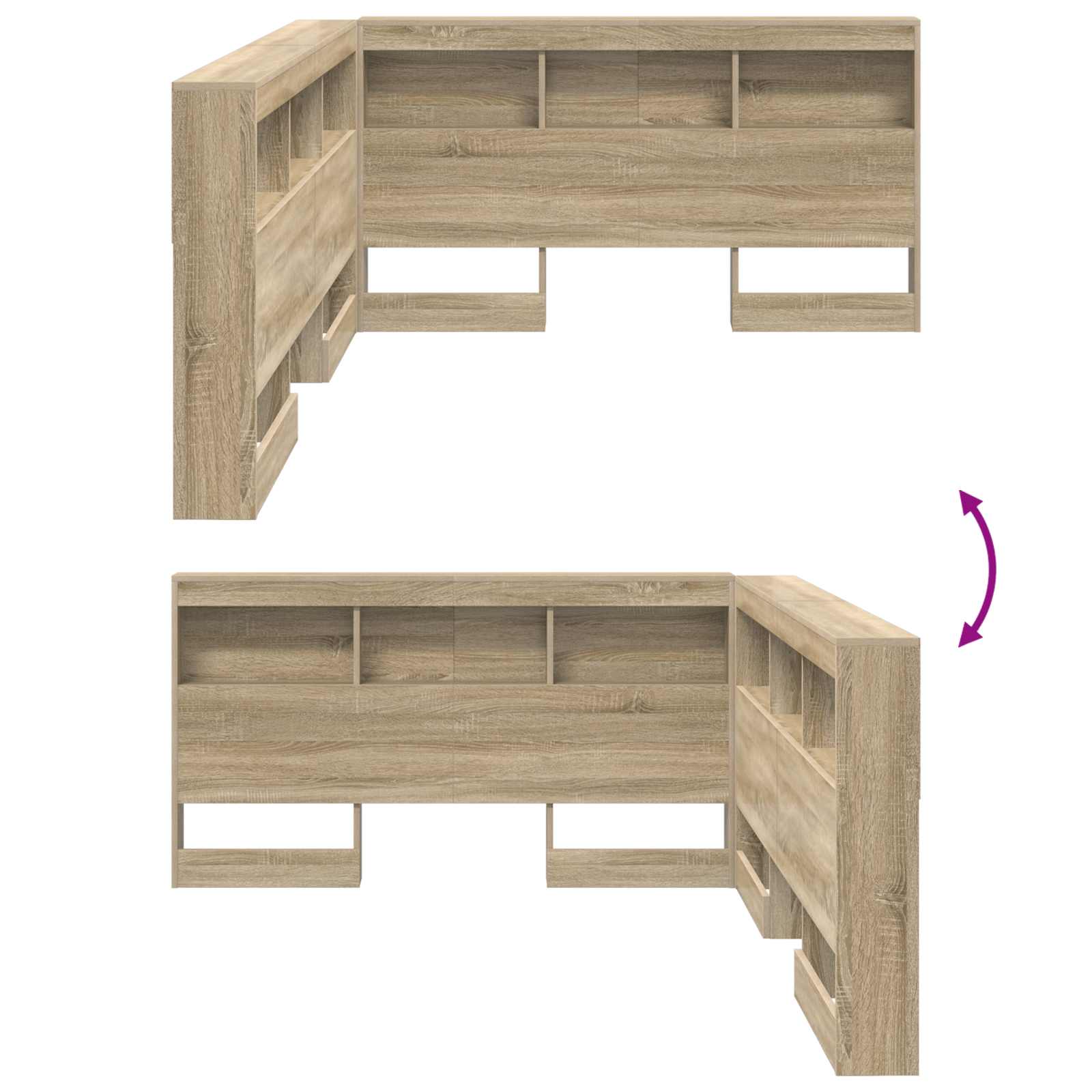 Aufbewahrungskopfteil Sonoma-Eiche 160 cm Holzwerkstoff