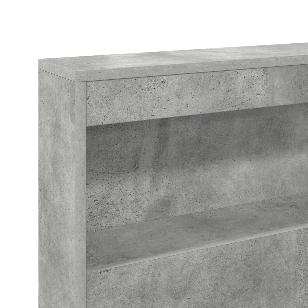 Aufbewahrungskopfteil mit Regal Beton Grau 160 cm Holzwerkstoff
