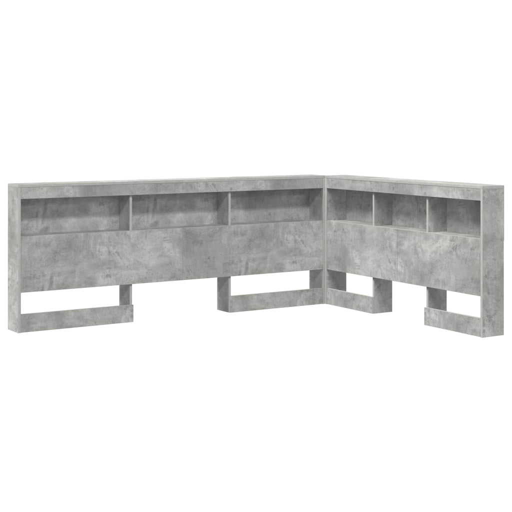 Aufbewahrungskopfteil mit Regal Beton Grau 160 cm Holzwerkstoff