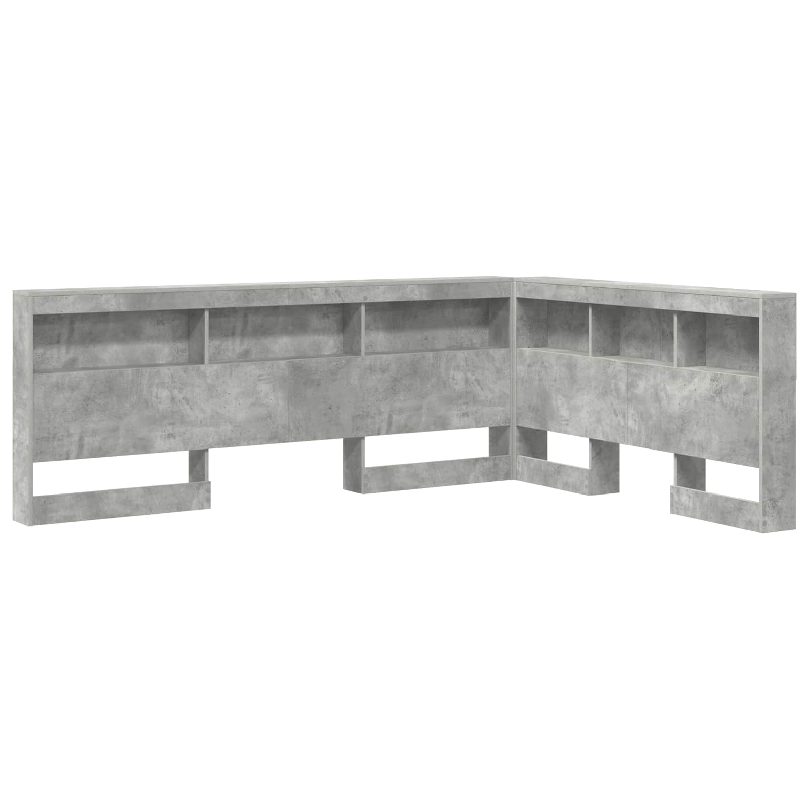Aufbewahrungskopfteil mit Regal Beton Grau 160 cm Holzwerkstoff