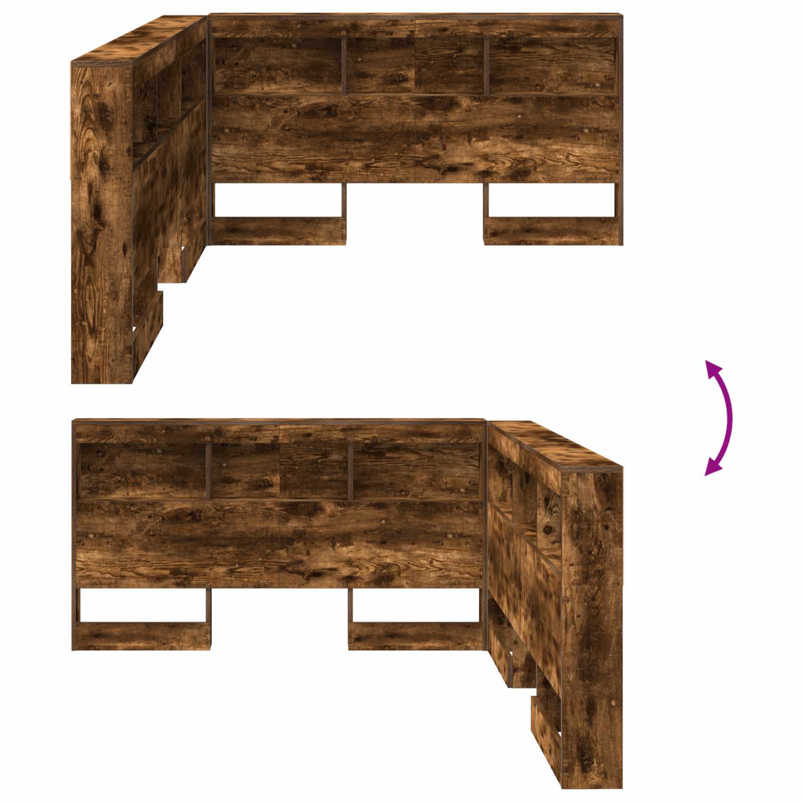 Aufbewahrungskopfteil Geräucherte Eiche 160 cm Holzwerkstoff
