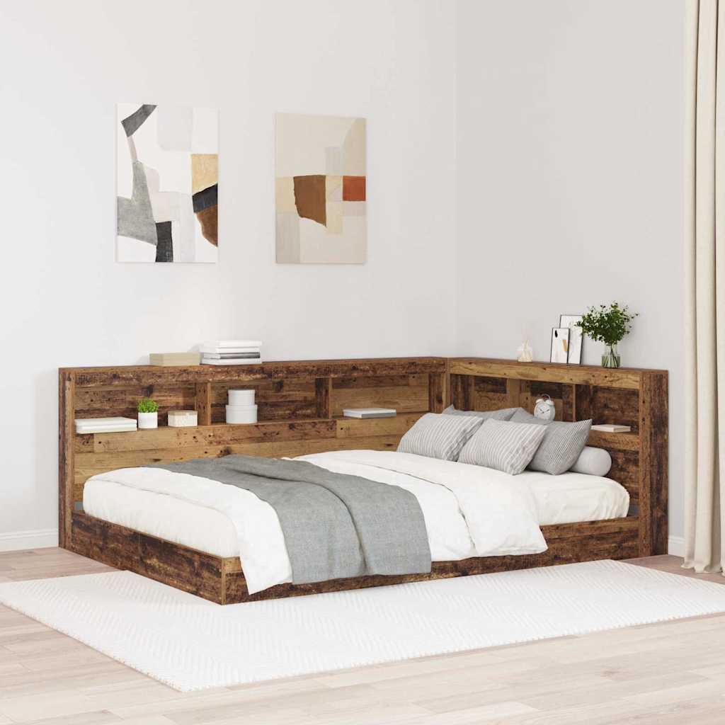 Aufbewahrungskopfteil mit Regal Altholz 160 cm Holzwerkstoff
