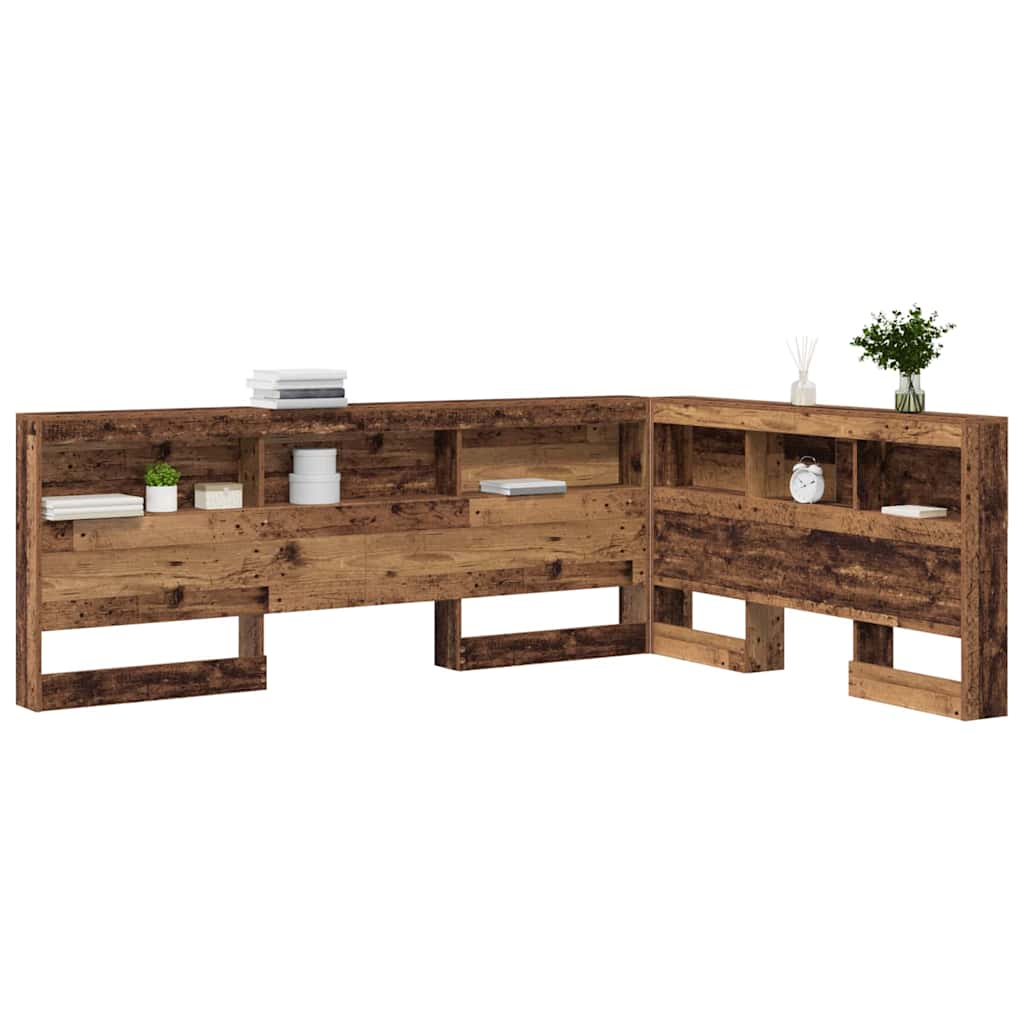 Aufbewahrungskopfteil mit Regal Altholz 160 cm Holzwerkstoff