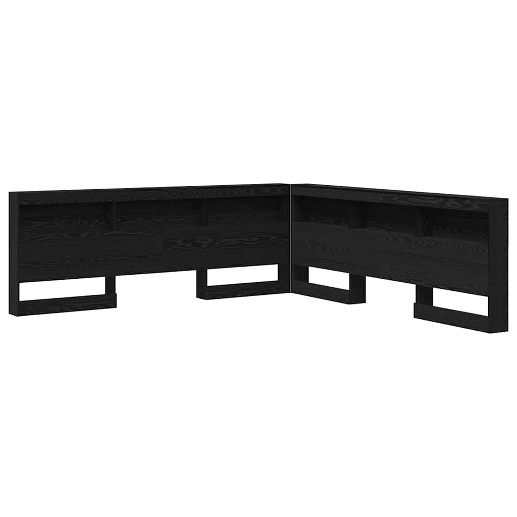 Aufbewahrungskopfteil Schwarz Eichen-Optik 180 cm Holzwerkstoff