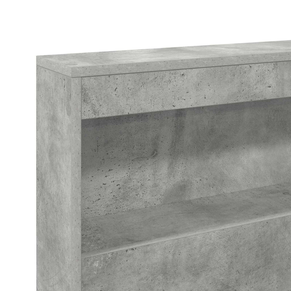 Aufbewahrungskopfteil mit Regal Beton Grau 180 cm Holzwerkstoff