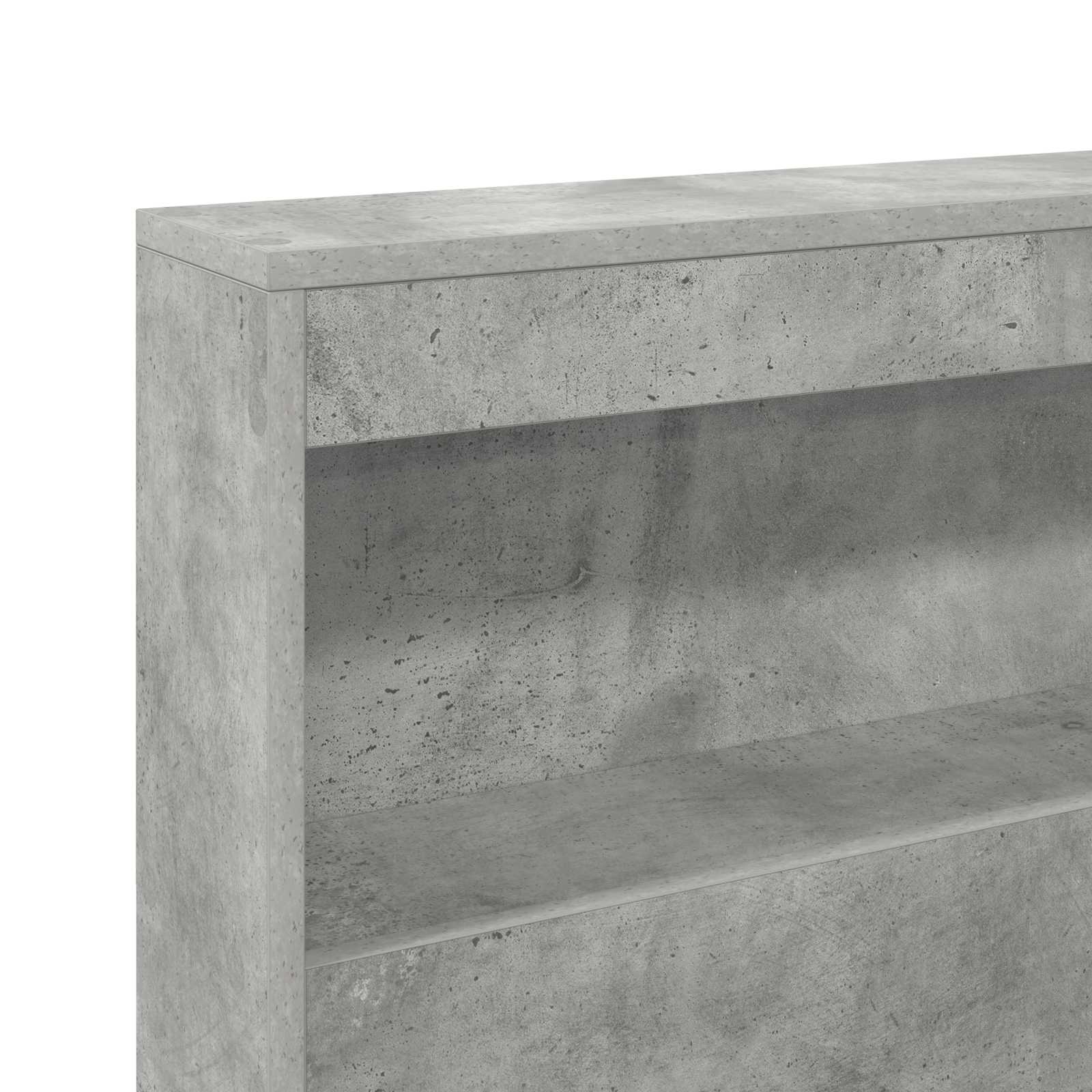 Aufbewahrungskopfteil mit Regal Beton Grau 180 cm Holzwerkstoff
