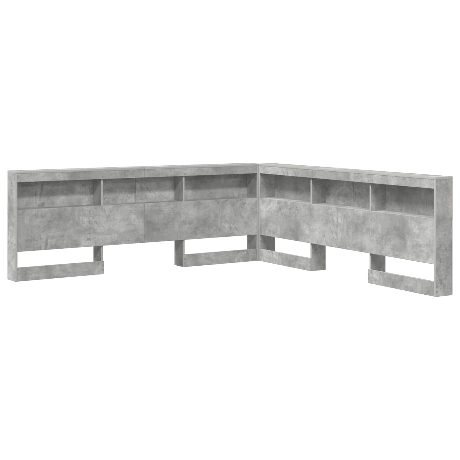 Aufbewahrungskopfteil mit Regal Beton Grau 180 cm Holzwerkstoff