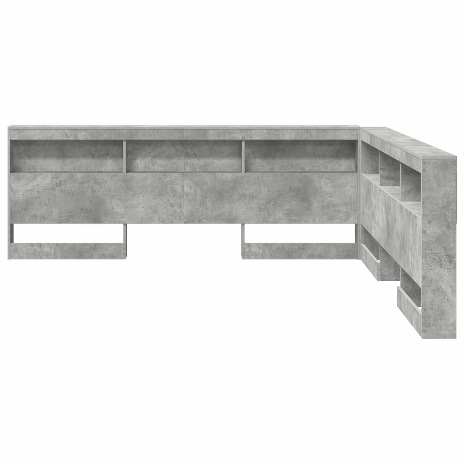 Aufbewahrungskopfteil mit Regal Beton Grau 180 cm Holzwerkstoff