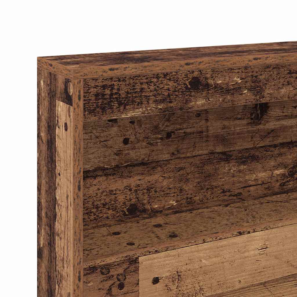 Aufbewahrungskopfteil mit Regal Altholz 180 cm Holzwerkstoff
