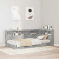 Aufbewahrungskopfteil mit Regal Beton Grau 90 cm Holzwerkstoff