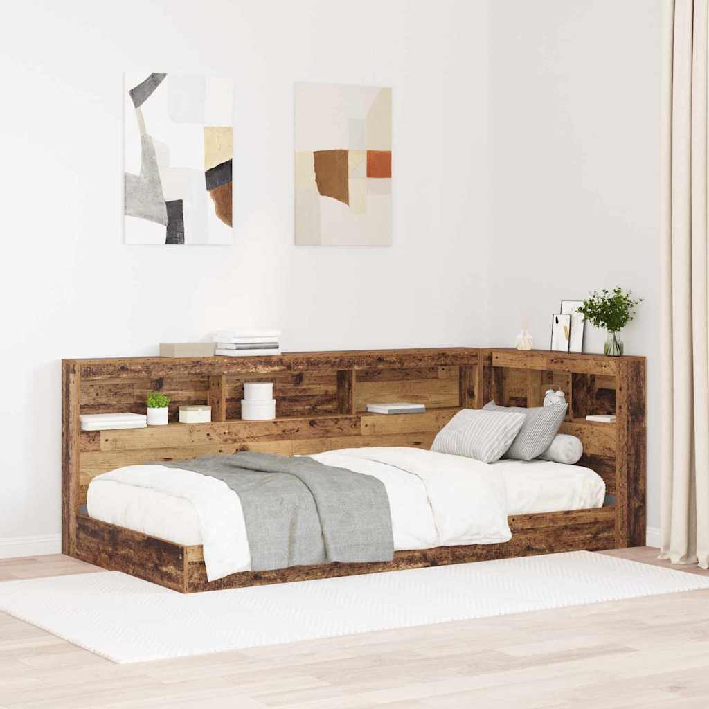 Aufbewahrungskopfteil mit Regal Altholz 90 cm Holzwerkstoff