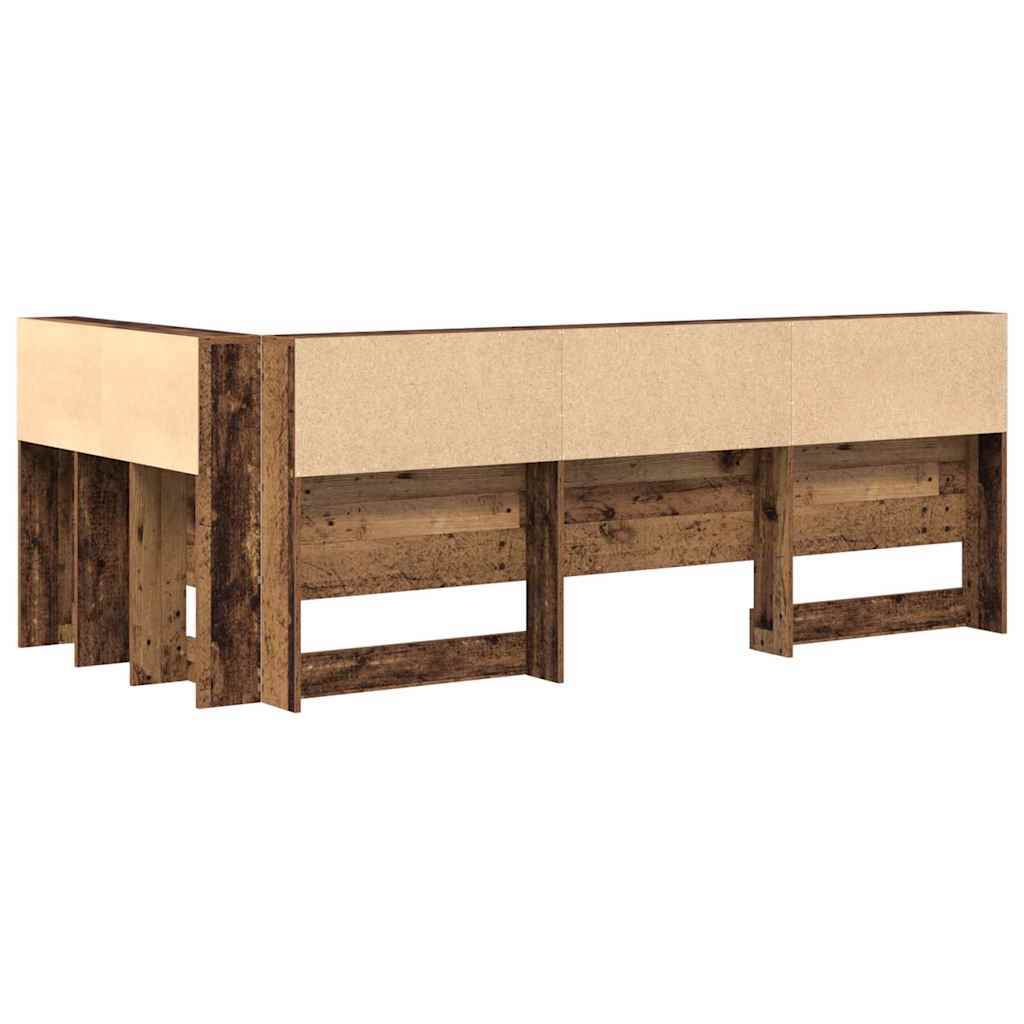 Aufbewahrungskopfteil mit Regal Altholz 90 cm Holzwerkstoff