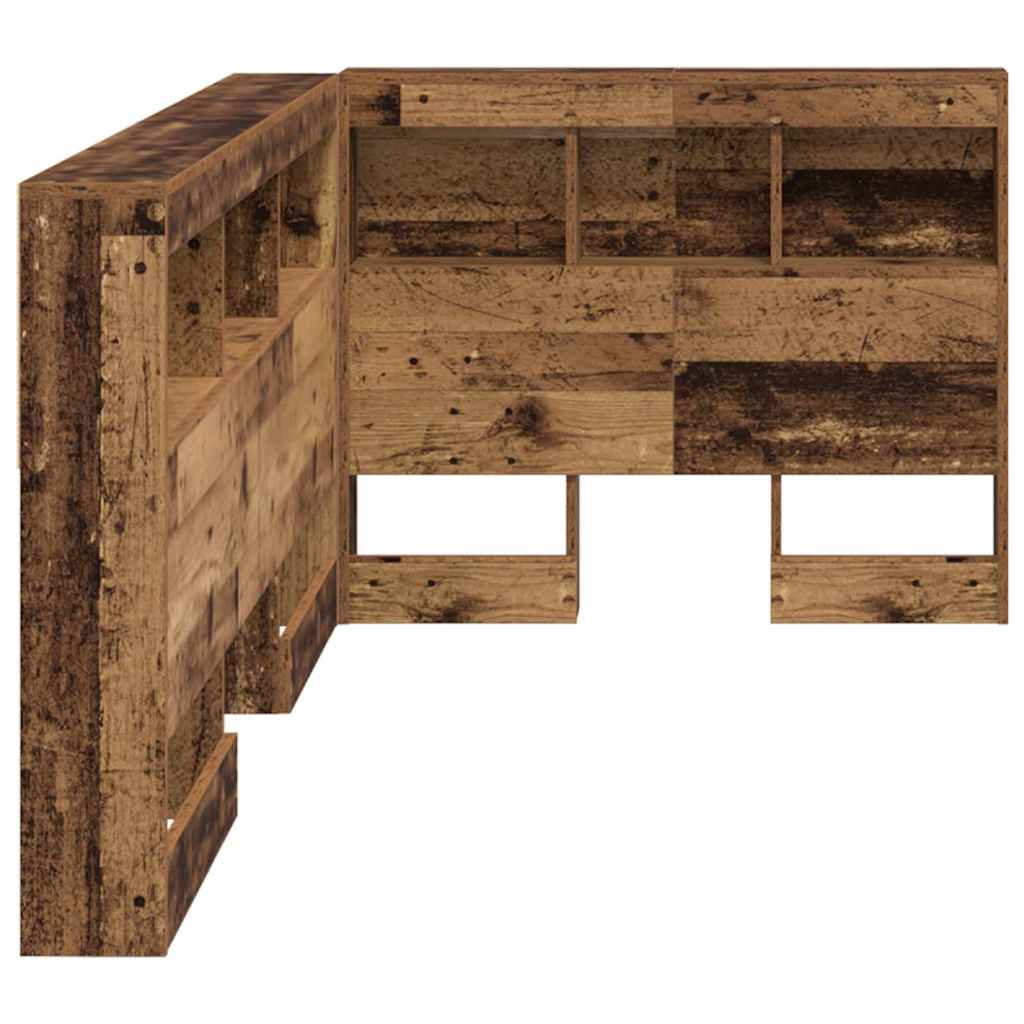 Aufbewahrungskopfteil mit Regal Altholz 90 cm Holzwerkstoff