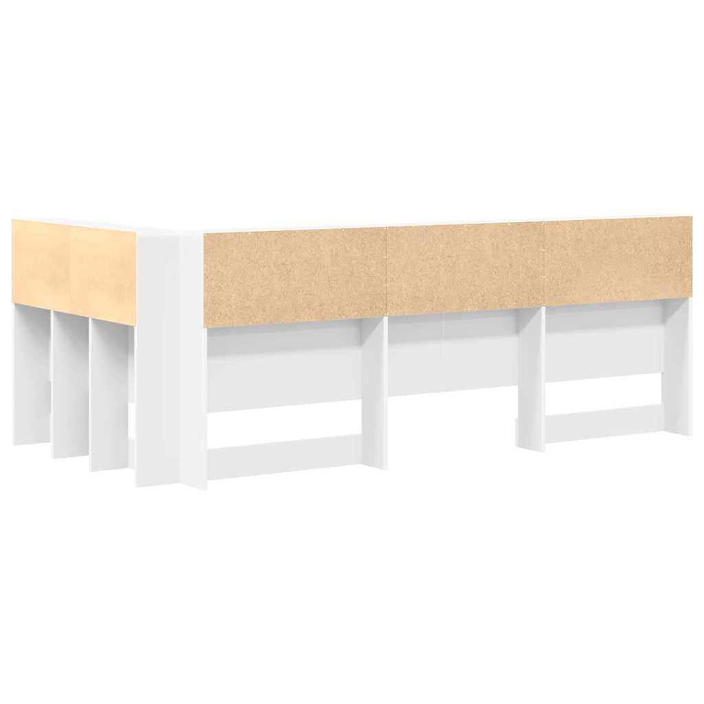 Aufbewahrungskopfteil mit Regal Weiß 75 cm Holzwerkstoff