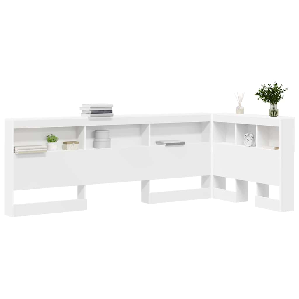 Aufbewahrungskopfteil mit Regal Weiß 75 cm Holzwerkstoff