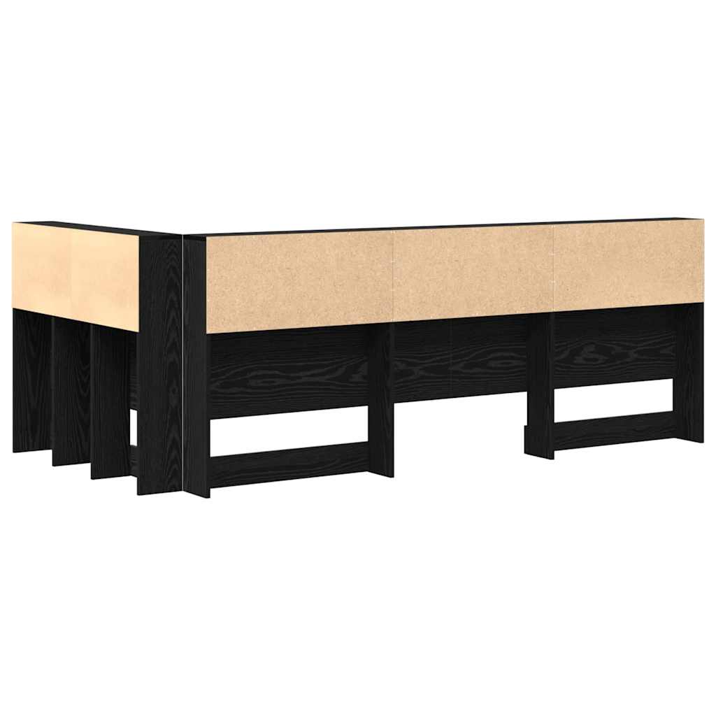 Aufbewahrungskopfteil Schwarz Eichen-Optik 75 cm Holzwerkstoff
