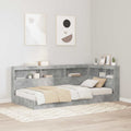 Aufbewahrungskopfteil mit Regal Beton Grau 75 cm Holzwerkstoff