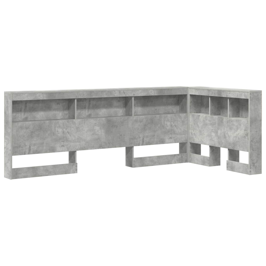 Aufbewahrungskopfteil mit Regal Beton Grau 75 cm Holzwerkstoff