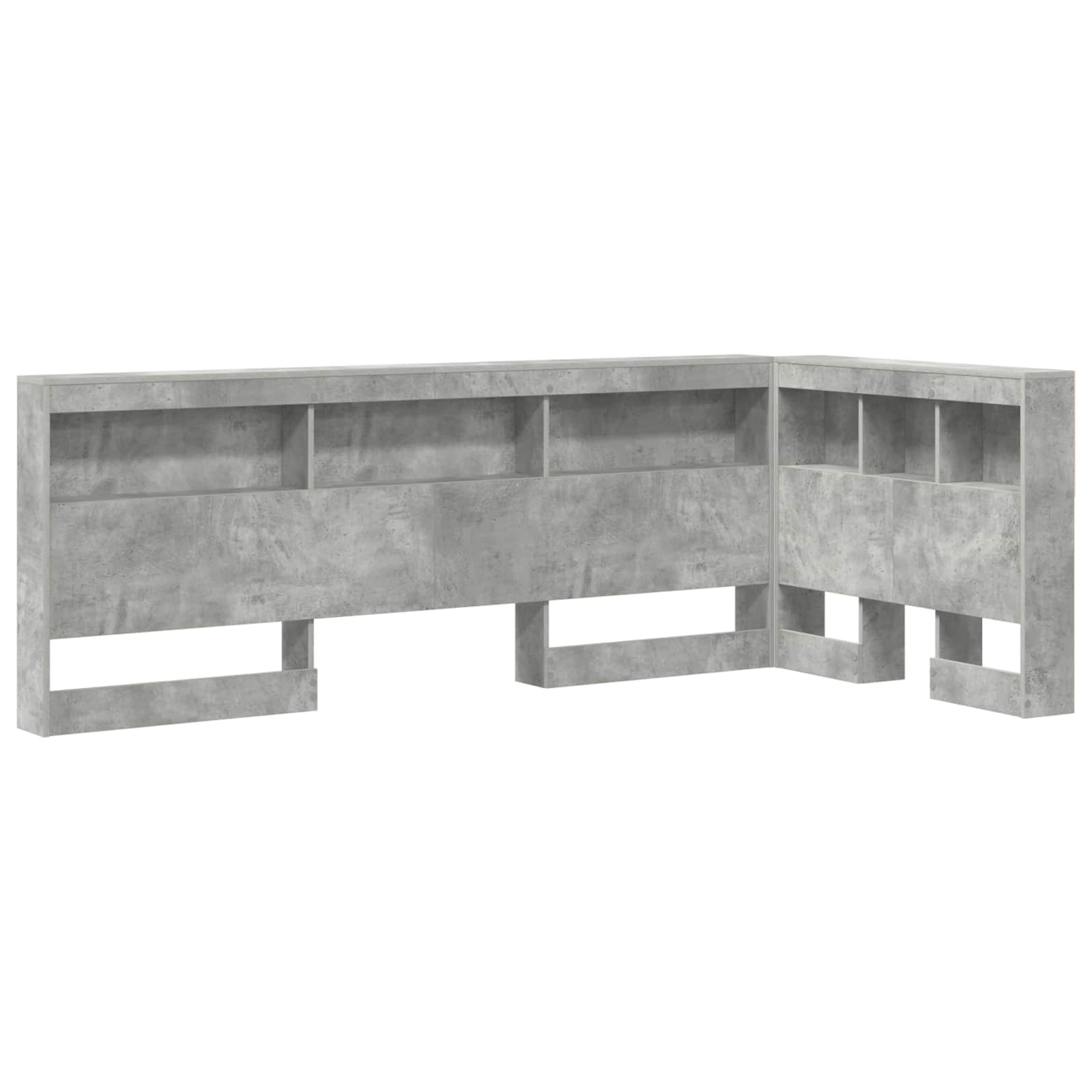 Aufbewahrungskopfteil mit Regal Beton Grau 75 cm Holzwerkstoff
