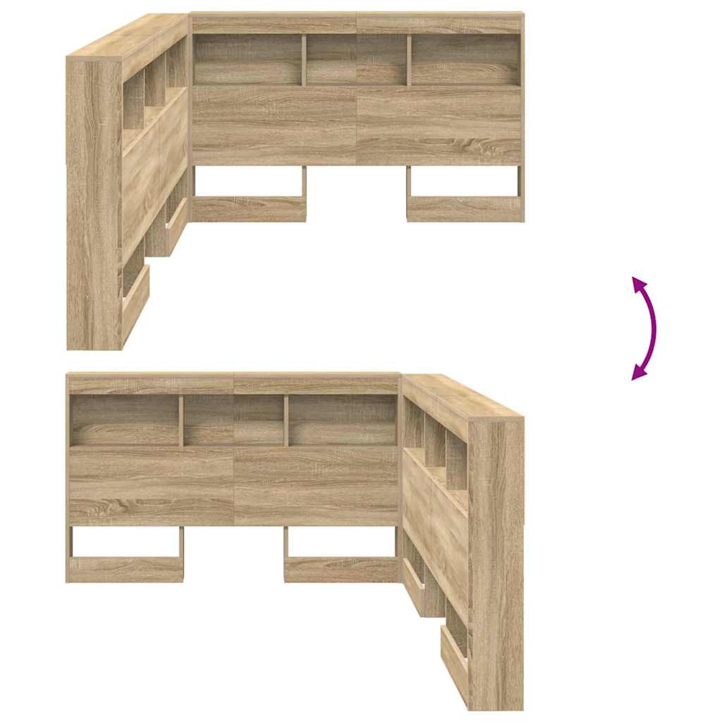 Aufbewahrungskopfteil Sonoma-Eiche 207,5 x 137,5 x 76,5 cm