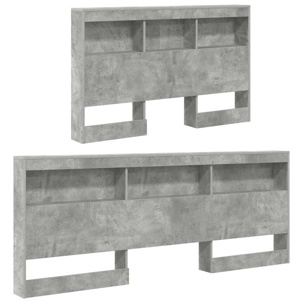 Aufbewahrungskopfteil Beton Grau 207,5 x 137,5 x 76,5 cm