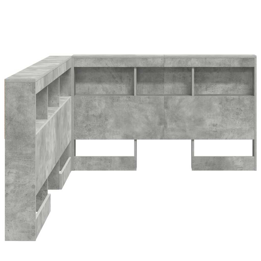 Aufbewahrungskopfteil Beton Grau 207,5 x 137,5 x 76,5 cm
