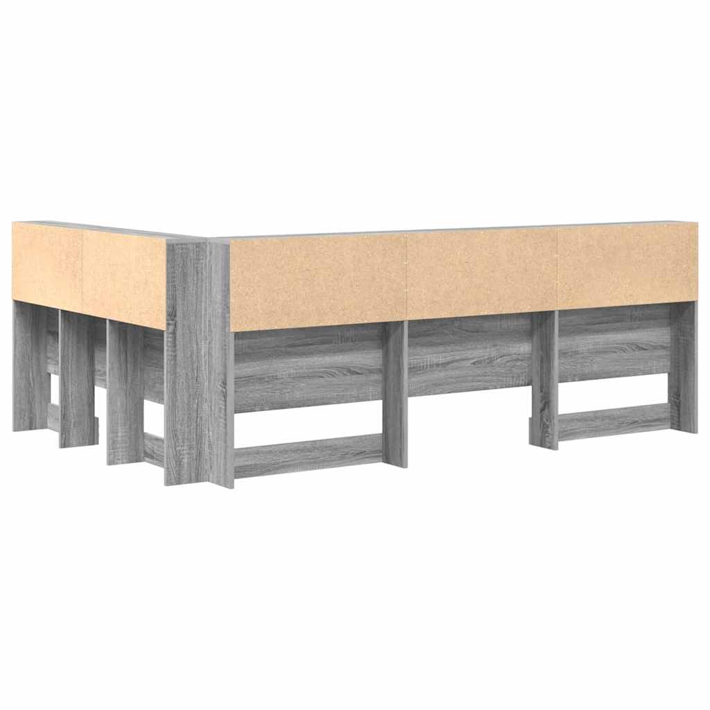 Aufbewahrungskopfteil Graues Sonoma 207,5 x 137,5 x 76,5 cm
