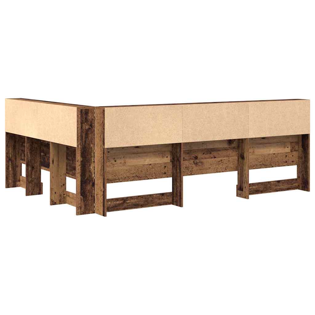 Aufbewahrungskopfteil mit Regal Altholz 140 cm Holzwerkstoff