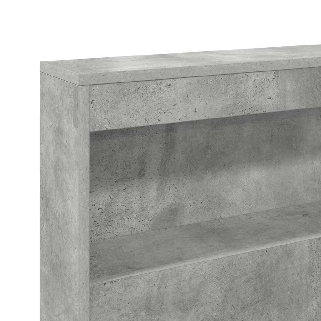 Aufbewahrungskopfteil mit Regal Beton Grau 135 cm Holzwerkstoff