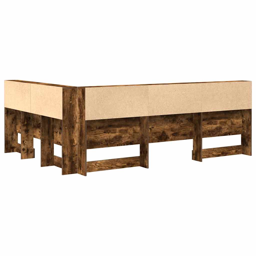 Aufbewahrungskopfteil Geräucherte Eiche 135 cm Holzwerkstoff