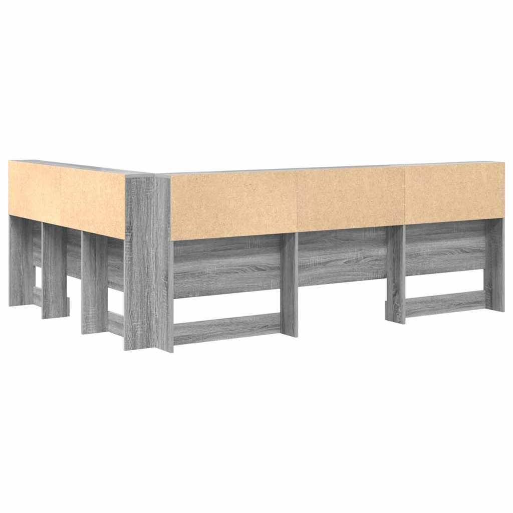 Aufbewahrungskopfteil Graues Sonoma 135 cm Holzwerkstoff