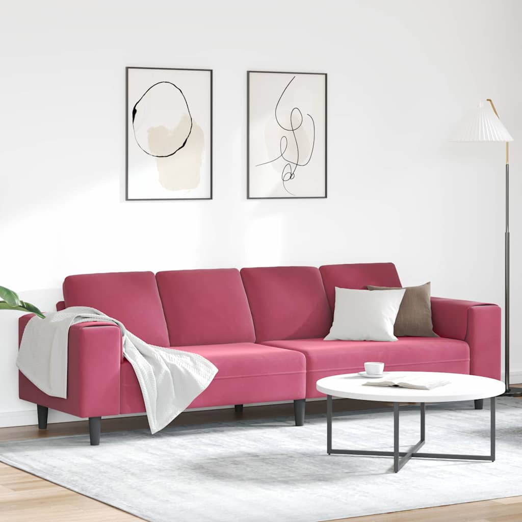 Wohnzimmer Couch Weinrot 250 x 77 x 76 cm