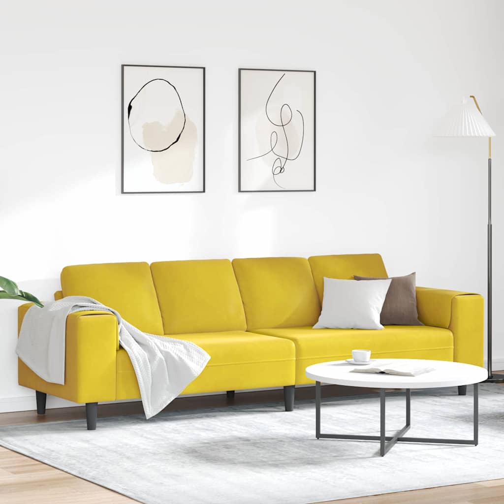 Wohnzimmer Couch Gelb 250 x 77 x 76 cm