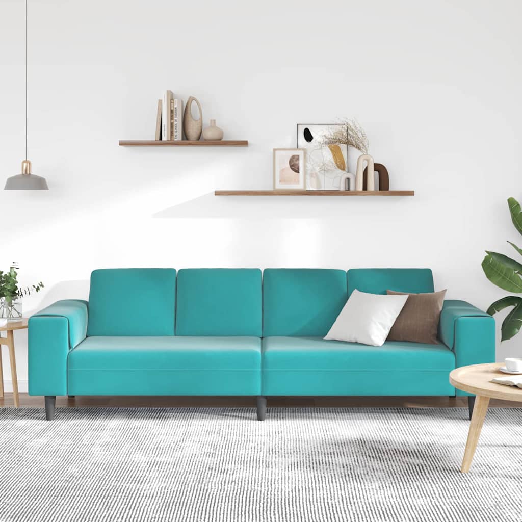Wohnzimmer Couch Türkis 250 x 188 x 76 cm