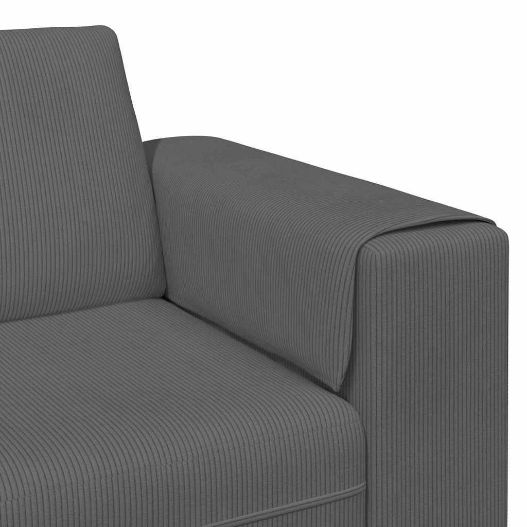 Sofa Dunkelgrau 250 x 77 x 76 cm Cordstoff